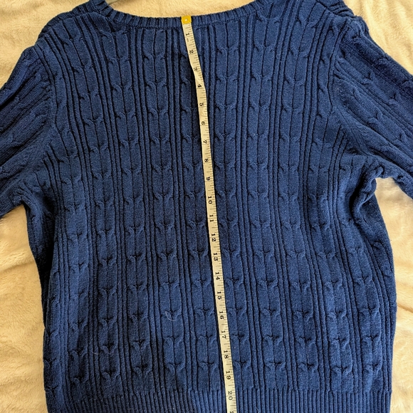 St. John's Bay Navy Blue XXL cable knit sweater RN 93677 - Picture 12 of 12